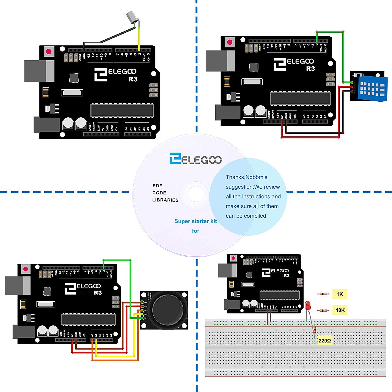 Elegoo - ELEGOO UNO Project Super Starter Kit with Tutorial #UNO-SKT