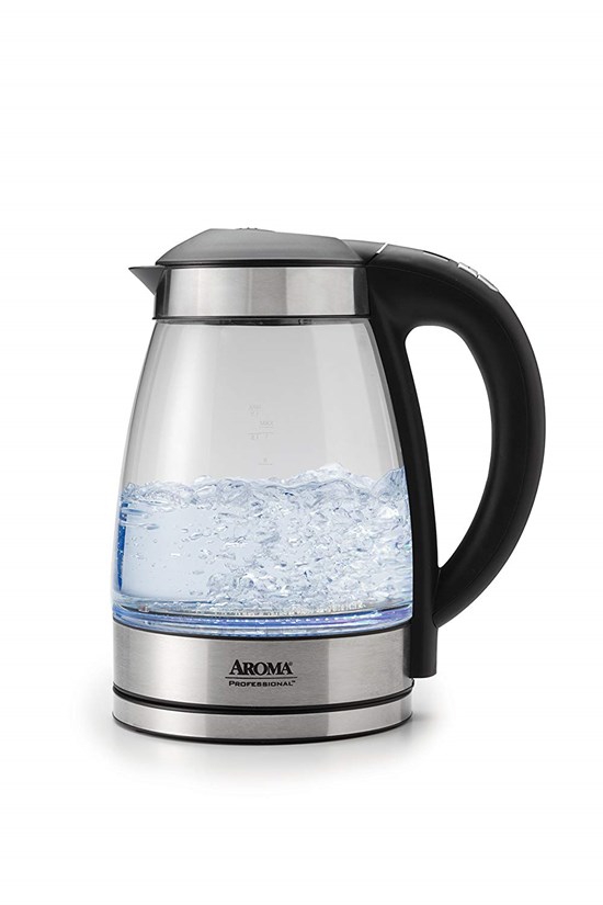 Aroma Housewares AWK-165DI 7 Cup Glass and Stainless Digital Kettle with Tea Infuser, 1.7 L, Clear - 6550S